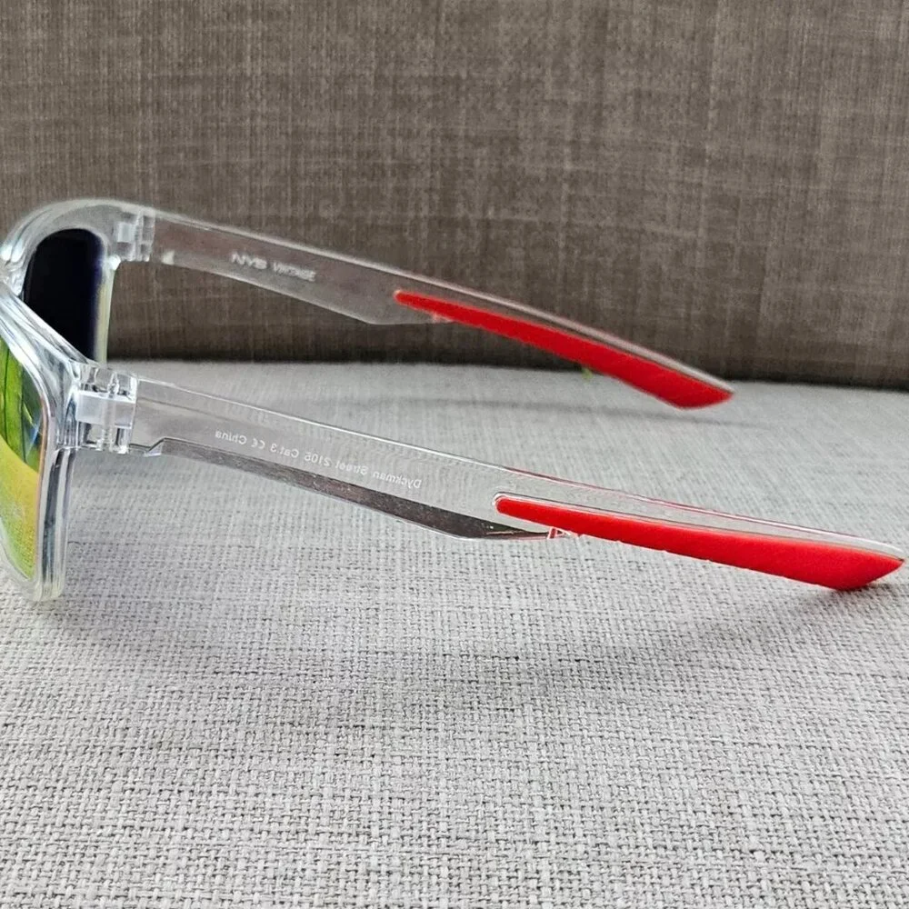 NYS Vintage Men Sunglasses Dyckman Street Mirror Lenses Clear Frame Eyewear